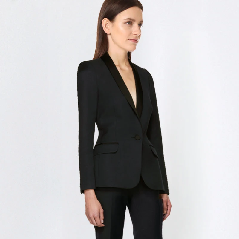2018 Hot Elegant Office Lady Business Suits for Women 2 Two piece Sets Female Blazer Jacket & Straight Pants Plus Size