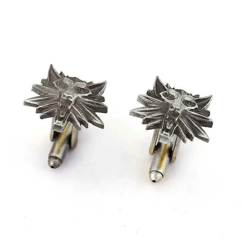 

Game The Witcher 3 Wild Hunt Medallion Wolf Head Cufflinks Wizard Witcher Wild Figure Cuff Links Men Cuff Buttons Jewelry