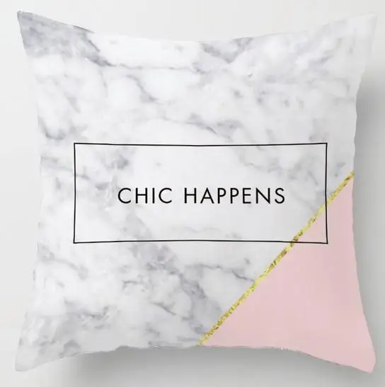 Чехол для подушки в скандинавском стиле с мраморным декором, розовый чехол для подушки с геометрическим принтом в виде сердца для девочки, чехол для подушки для домашнего дивана - Цвет: A14