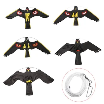 

Mayitr Emulation Black Bird Repeller Flying Hawk Kite Garden Supplies Scarecrow Decoration Pest Control