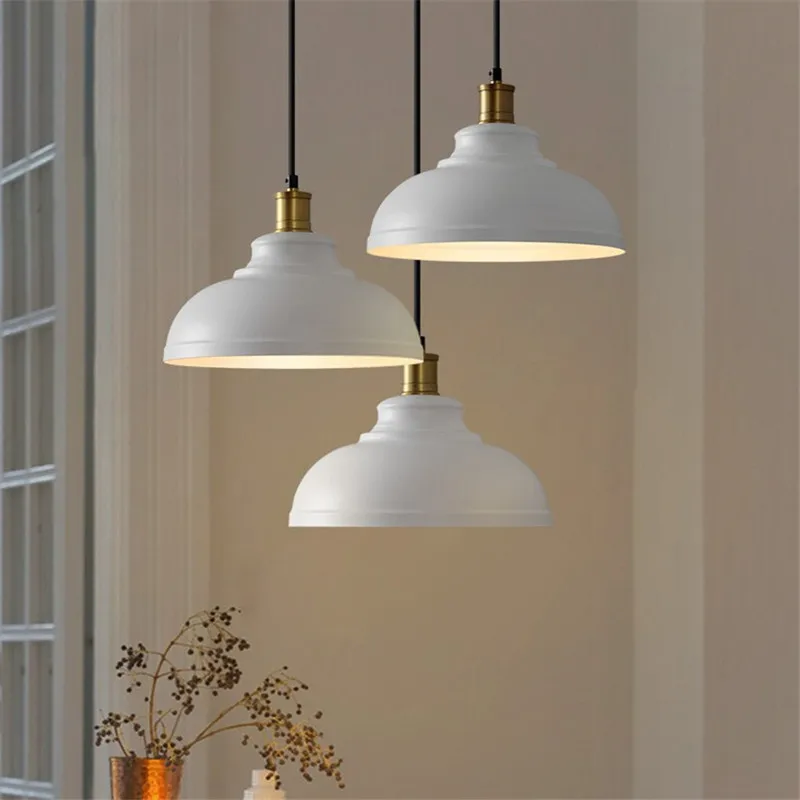 White Black Wrought Iron Hemisphere pendant light