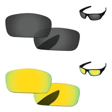 Черный и 24 К золотой 2 пары Поляризованные замена оптические стёкла для коленчатого вала солнцезащитные очки женщин рамки UVA и UVB