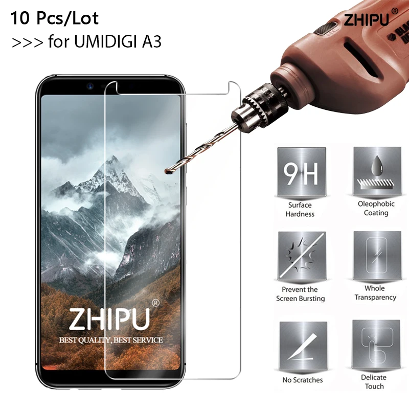 

10 Pcs/Lot Tempered Glass For UMIDIGI A3 Glass Screen Protector 2.5D 9H Premium Tempered Glass For UMIDIGI A3 Protective Film
