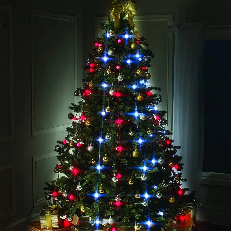 48/64 огни ЕС США вилка Рождественская елка гирлянды светодиодный Рождественские Мигающие Огни наружное освещение D1 Декор