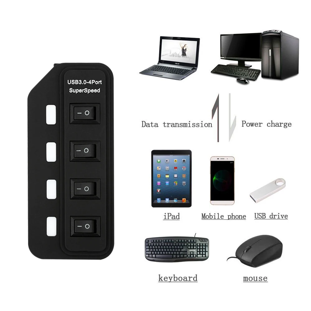 Usb хаб 3 0 Мульти USB концентратор высокой Скорость 4 Порты разветвитель адаптер с