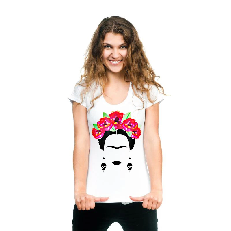 

GLENN BERGER NEW Fri&da Printed Women T-shirt Summer Short Sleeve Funny Kawaii Cute Style Femme Tshirt Top Camiseta Mujer