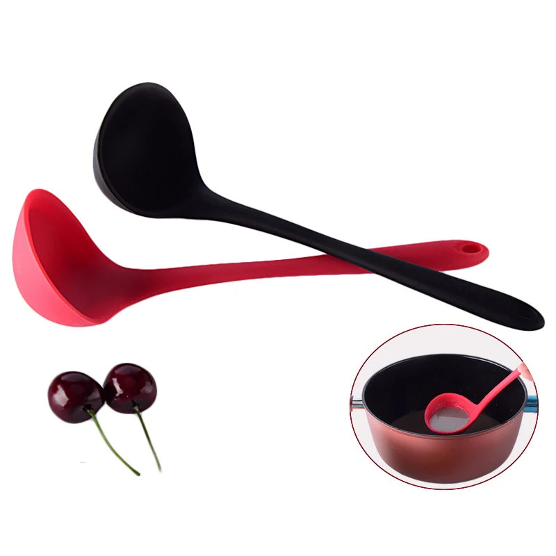 

Silicone Spoon Non-stick Durable Cooking Soup Spoon Porridge Spoon Kitchen Tableware Heat Resistant Handle Baking Kitchenware 29