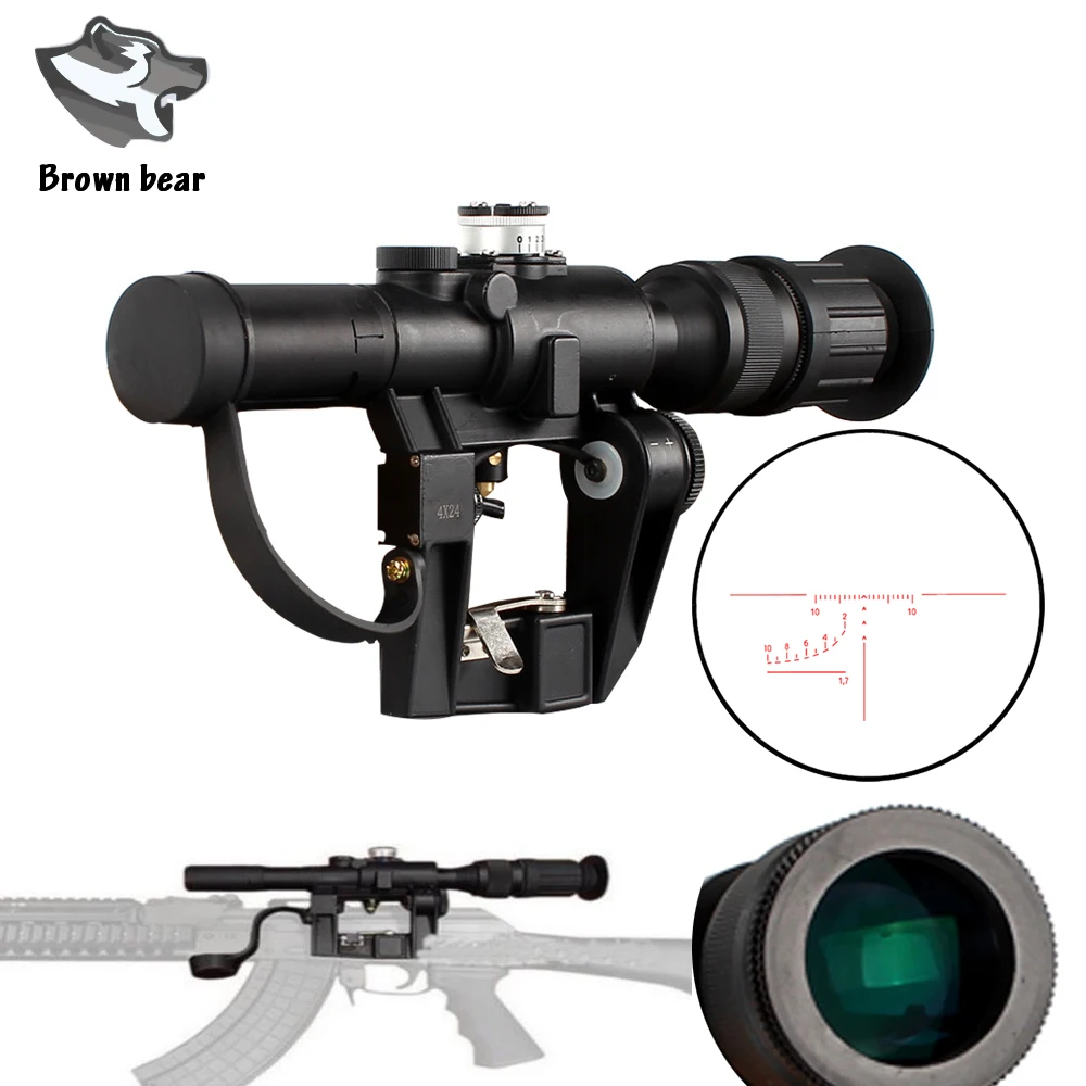 

Red Illuminated 4x24 PSO-1Type Hunting Scopes Riflescope for Tactical Hunting Dragonov SVD Sniper Rifle Series AK Rifle Scope