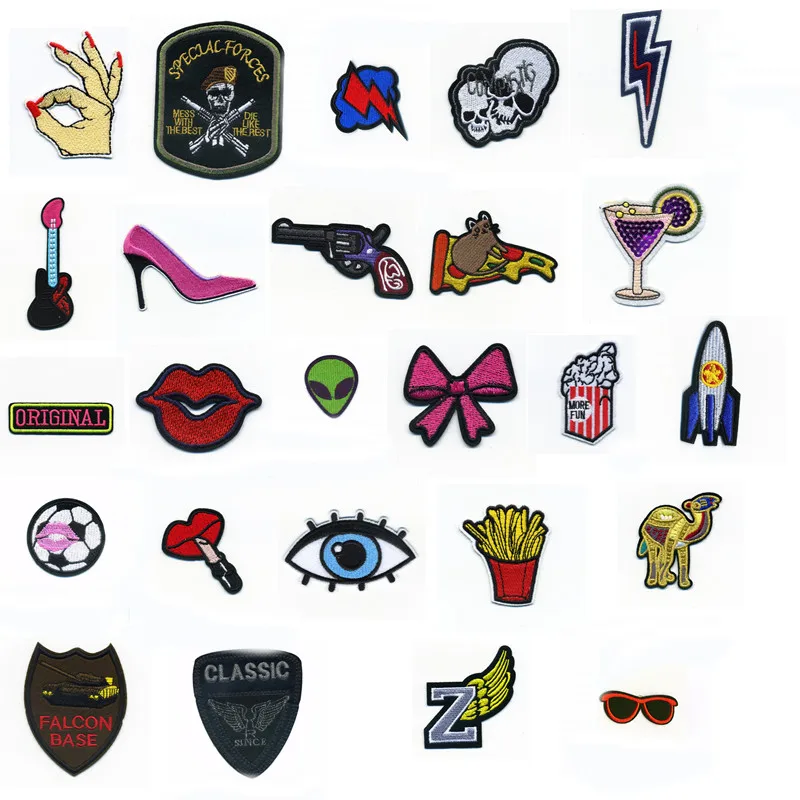 Sew on EMBROIDERED H//Q canvas fabric Name patches Iron on
