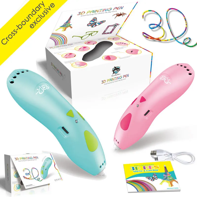 

Children's Creative Toys Low Temperature Charging 3D Printing Pen Color Painting 3D Stereo Brush Electric Printing Pen