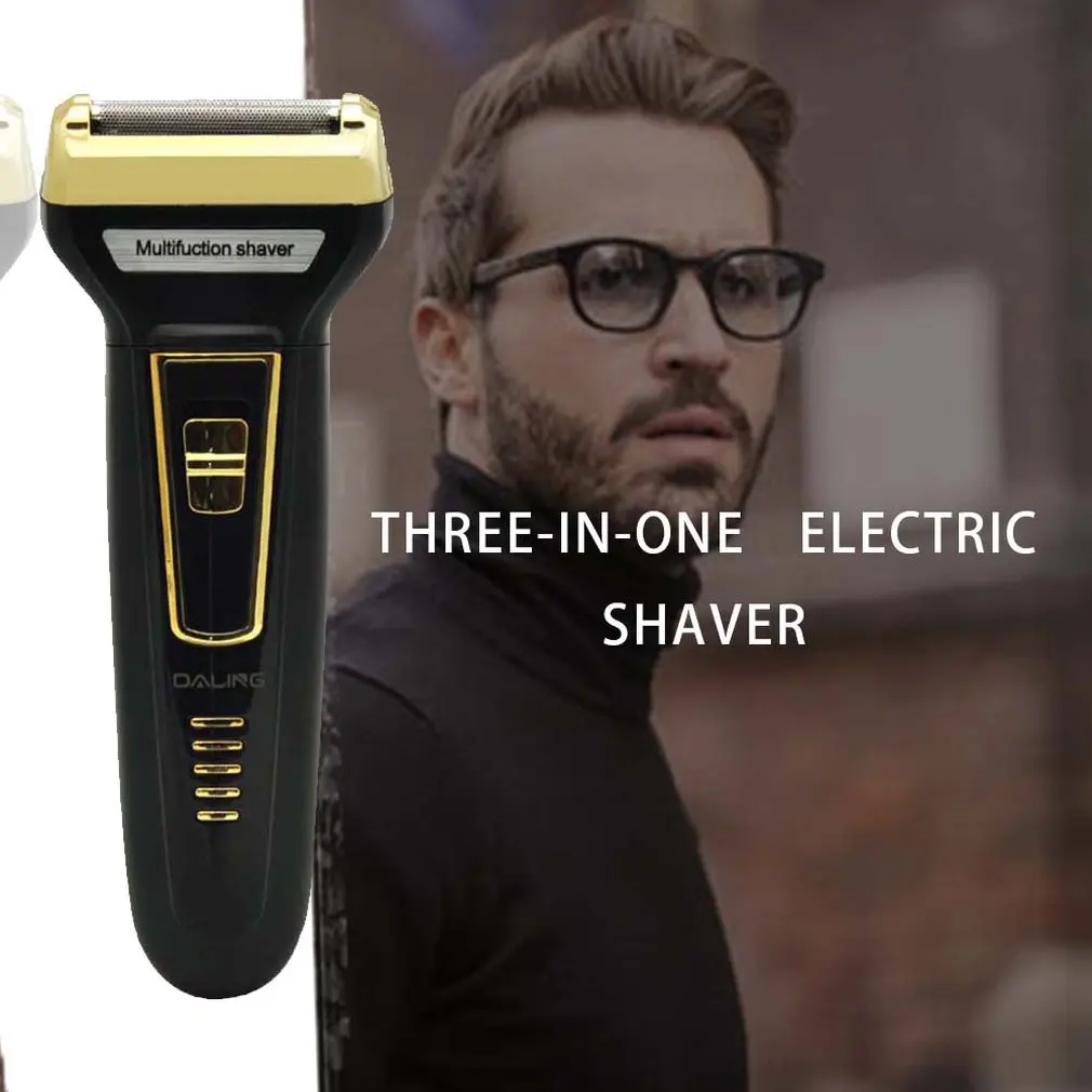 3 In 1 Multifunctional Waterproof Men Electric Shaver Razor Portable Quick Charge Hair Trimmer Removal Device