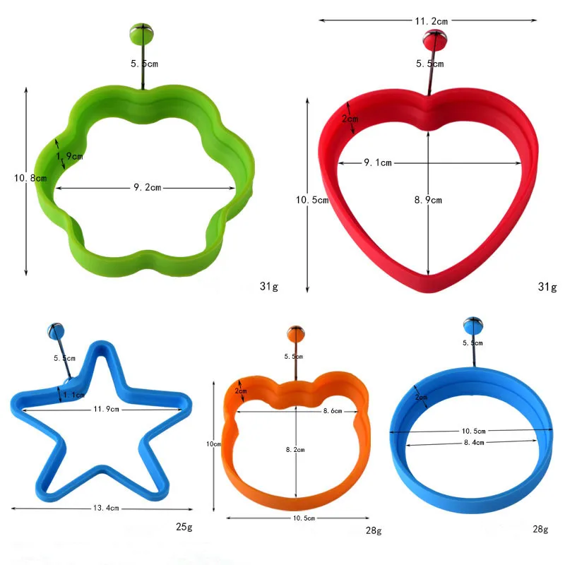5 стилей блинница жареное яйцо форма силиконовые формы антипригарное простое управление блинница омлет круглая форма