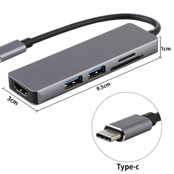 

USB-C USB C HUB 5 in 1 Type C Adapter Hub to Hdmi USB 3.0 SD TF Card Reader for Laptop PC Accessories USB HUB NEW