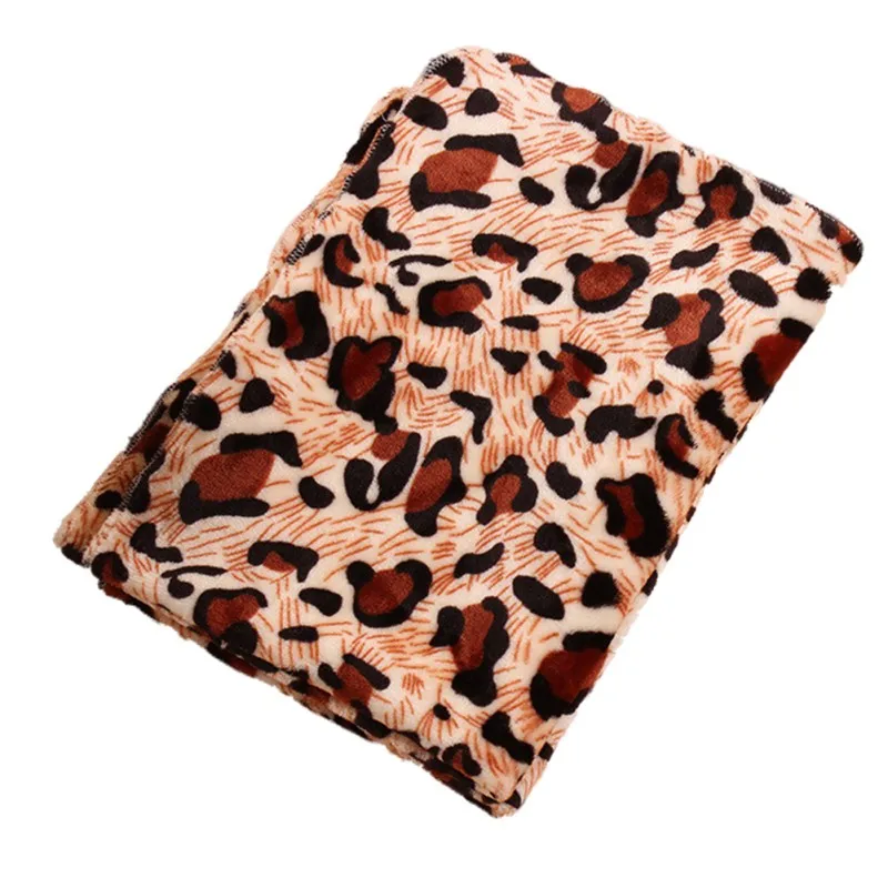 

Winter Warm Soft Coral Velvet Pet Blanket Dog Cat Sleep Mat Dog Leopard Print Pet Bed Mats Puppy Cushion for Dogs