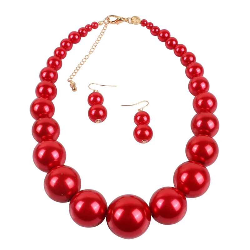 

Bridal Wedding Pearl Jewelry Sets Choker Necklace Earrings Set Short Chain Luxury Jewellery Sets For Women Accessories Gifts