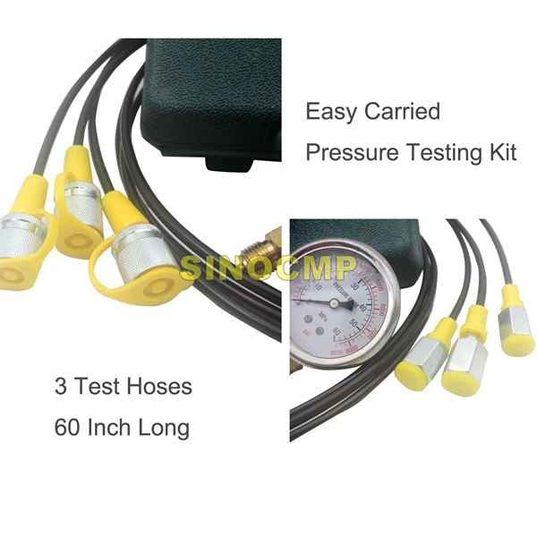 Hydraulic Pressure Test Kit, Hydraulic Test Gauge Kit For Excavator Parts xz