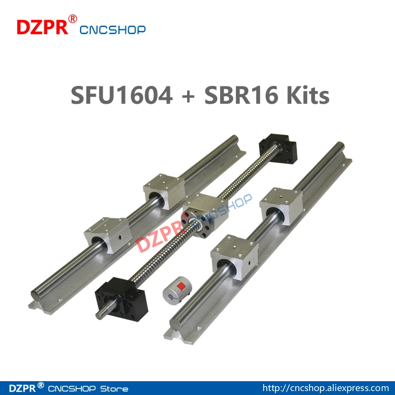 16 мм шариковые винты RM1604 SFU1604 SBR16 рельсы 200 300 450 500 600 750 800 + BK12 BF12 муфта для