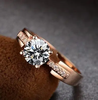 

Rings for Women Test Positive White Moissanite Ring Solid Rose Gold Trency Wedding Ring Fine Jewelry For Marriage