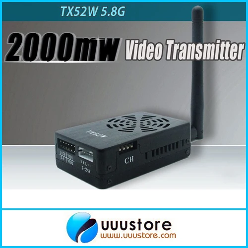 

New FPV system Boscam TX52W 5.8Ghz 2000mW 8CH High Power wireless A/V Transmitter SMA PLUG Jack 10km