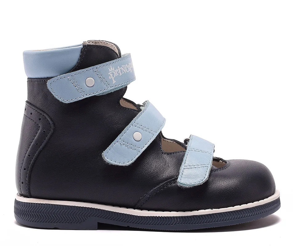  Princepard 2018 Summer boys Sandals genuine Leather Orthopedic Toddler boys Flat Shoes Closed Toe B