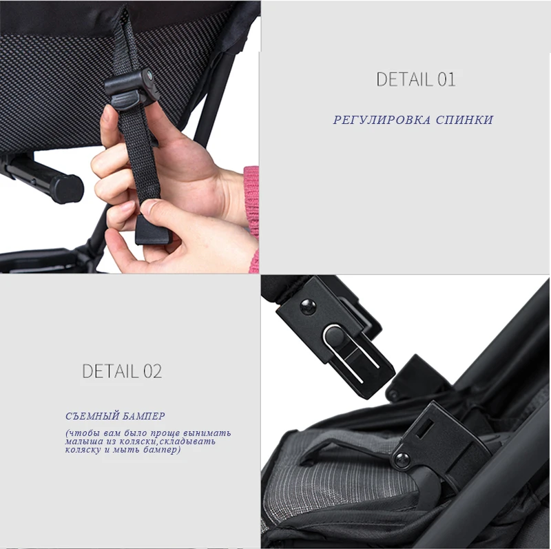 Cheap KUBEEN&Baby Bum lightweight baby stroller folding portable baby carriage trolley summer and winter Black frame 14
