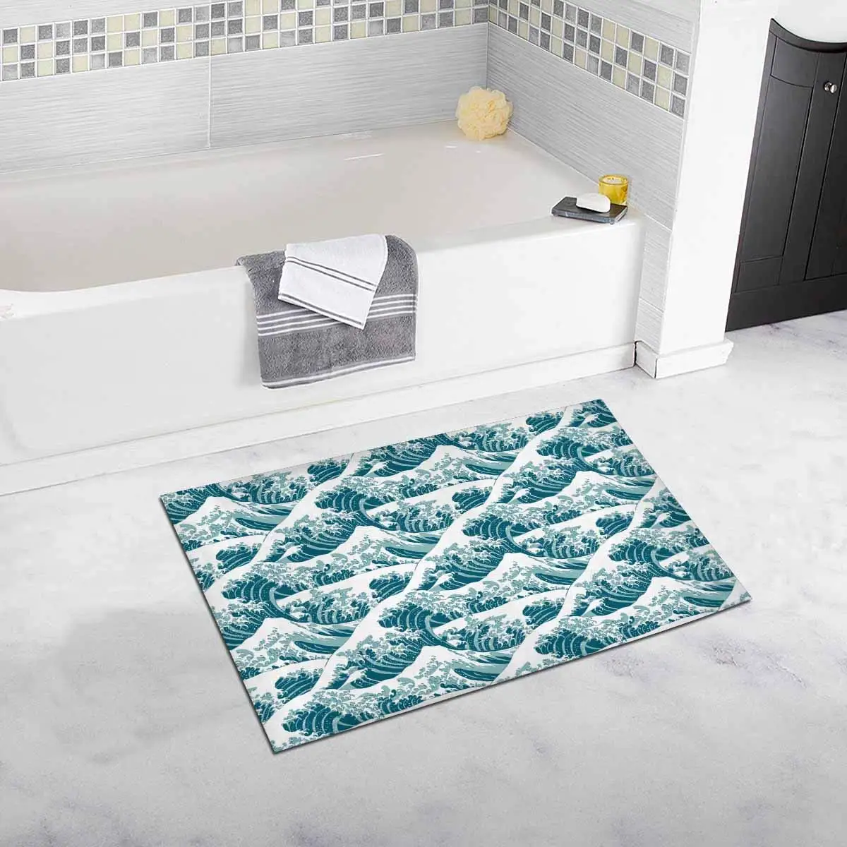 Ocean Wave Door Mats Kitchen Floor Bath Entrance Rug Mat Indoor
