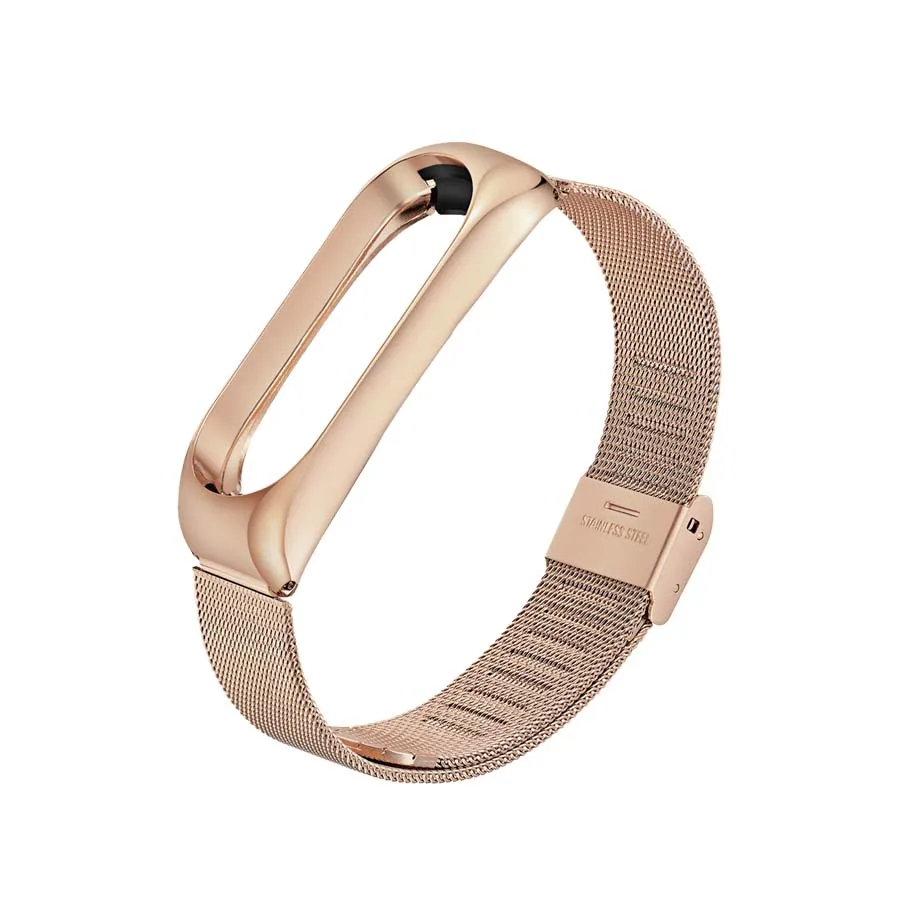 Для mi Band 4 браслет для Xiaomi mi браслет 4 металлический ремешок на запястье браслет из нержавеющей стали браслет для mi Band 4 ремешок Розовое золото