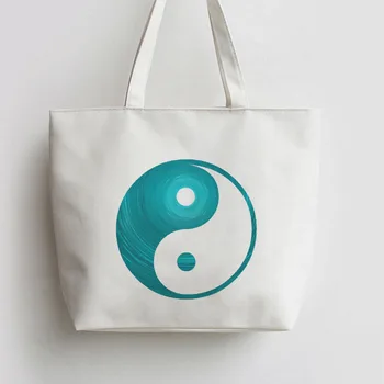

Ying Yang Spiral Anime Canvas Shopping bag Cartoon Tote bags Reusable Shopper Bag ,Grocery Bag AN082
