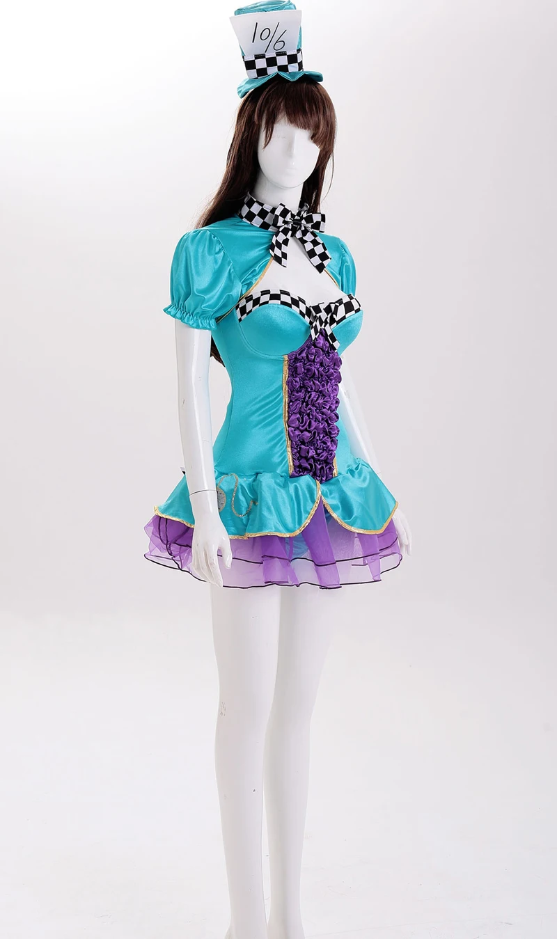 Женский Сексуальный Костюм Алиса Mad Hatter Мини Короткое платье балетная кукла