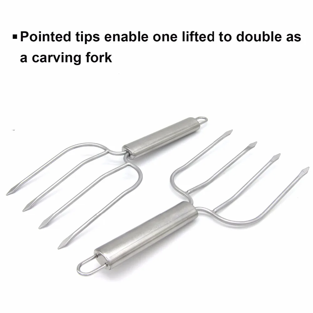 New Turkey Lifter Forks Set Stainless Steel Turkey Lifters and Poultry Lifters Claws Carving Forks BBQ Kitchen Assessoies