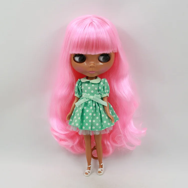 Розовые волосы Обнаженная кукла blyth черная кожа фабрика кукла милые куклы кукла 1/6 PP