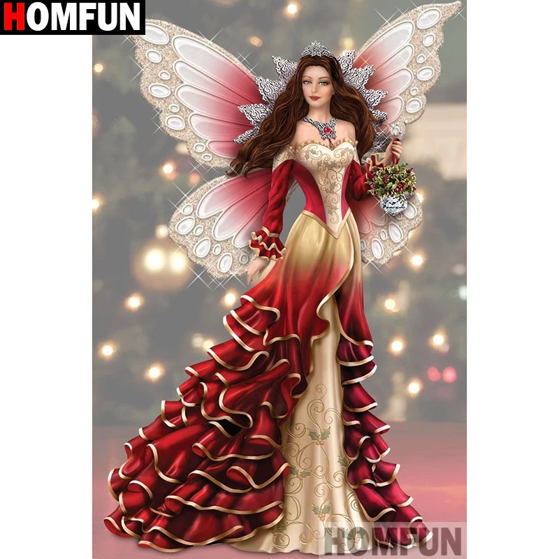 

HOMFUN Full Square/Round Drill 5D DIY Diamond Painting "butterfly fairy" Embroidery Cross Stitch 5D Home Decor Gift A13979