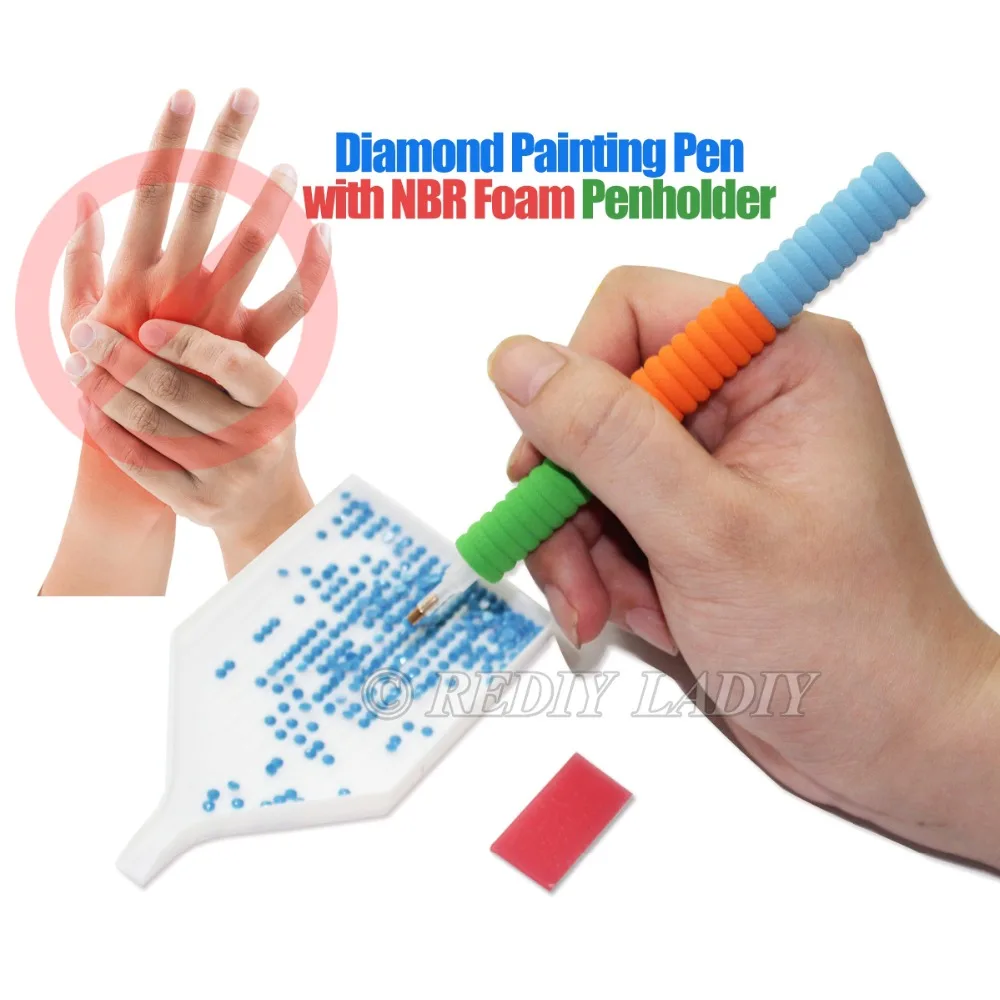 

REDIY LADIY Diamond Painting Pen with NBR Foam Holder Comfortable to Grip Useful Tool Avoid Hand Pain For Diamond Embroidery Kit