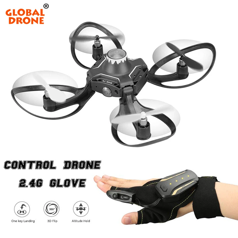 

Global Drone Mini Drone Glove Gesture Movement Altitude Hold Quadrocopter Foldable Mini Drones With Camera