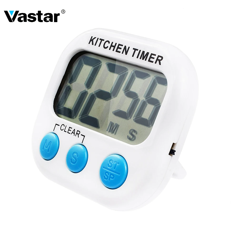 

Magnetic LCD Digital Kitchen Countdown Timer Alarm with Stand White Kitchen Timer Practical Cooking Timer Alarm Clock