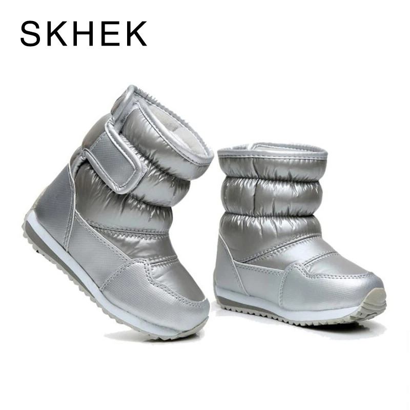 SKHEK 꽃 소녀 겨울 부츠 유아 소녀 겨울 하이킹 신발 따뜻한 아이 겨울 소년 부츠 신발 소녀 크기 23 36 C002|부츠| -