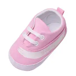 Для маленьких Холст Письмо кроватки обувь мягкая подошва против скольжения тонкие туфли обувь для новорожденных 2018 Новый Детские Впервые