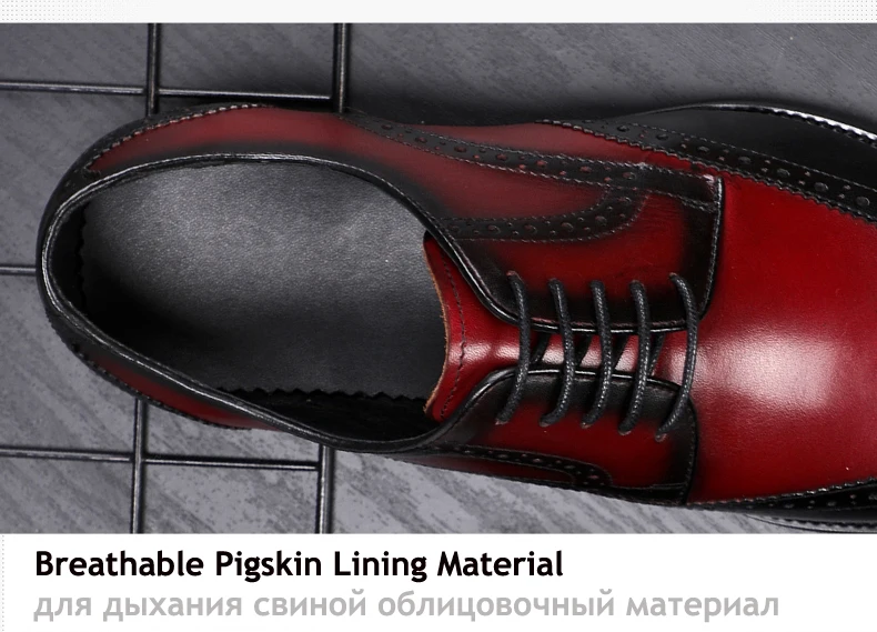 Men's Leather Casual Shoe Mens Genuine Leather Oxfords Shoe Office Casual Leather Shoes Men Brogue Lace-up Oxford Shoes For Men (12)