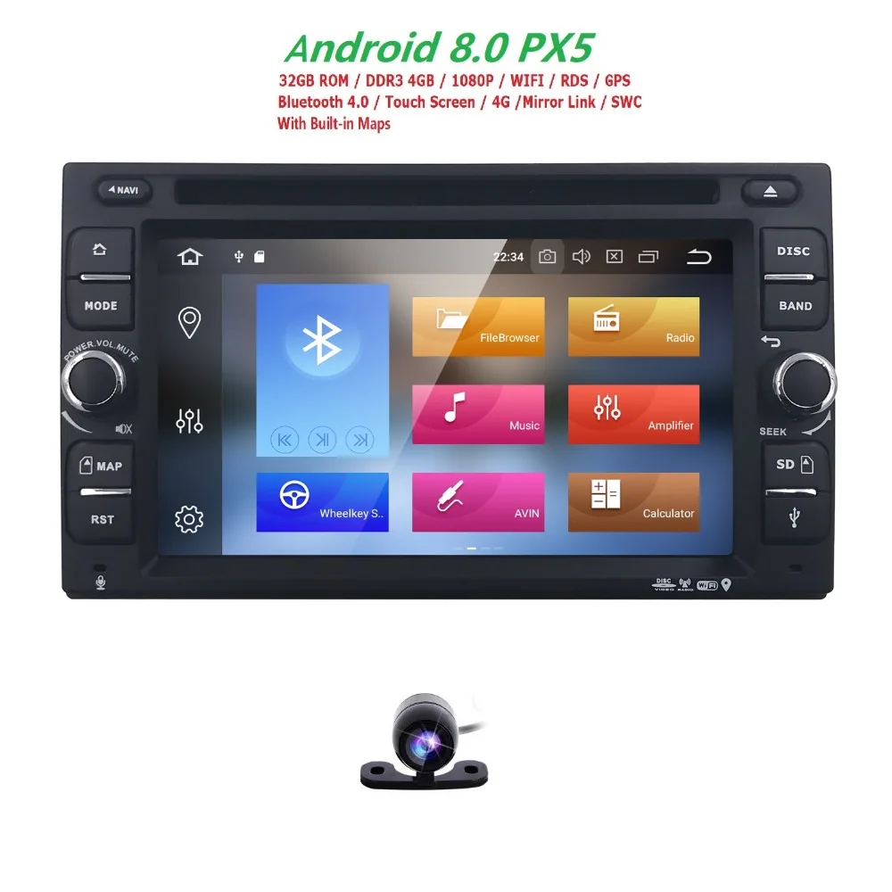 

2Din Android 8.0 Universal Car Radio DVD Player GPS Navigation 4GB RAM 32G ROM Car Stereo FM Rds Wifi 4G DAB+ Headunit CAM BT CD
