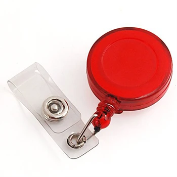 

SOSW-Retractable Ski Pass ID Card Badge Holder Key Chain Reels With Clip Red