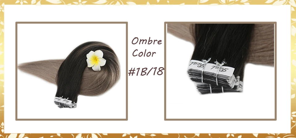 Полный блеск 40 шт. перука лента для наращивания волос # 1B выцветание до #18 пепел блонд Remy человеческие волосы цветные для наращивания 100 г 40 шт