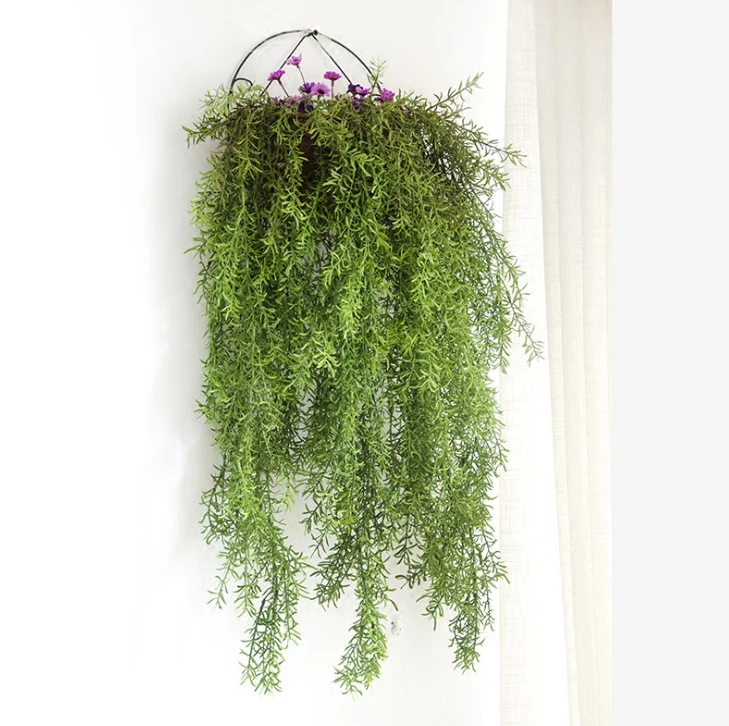 

Artificial plastic rattan 5 forked pearl grass Wall hanging soft vine