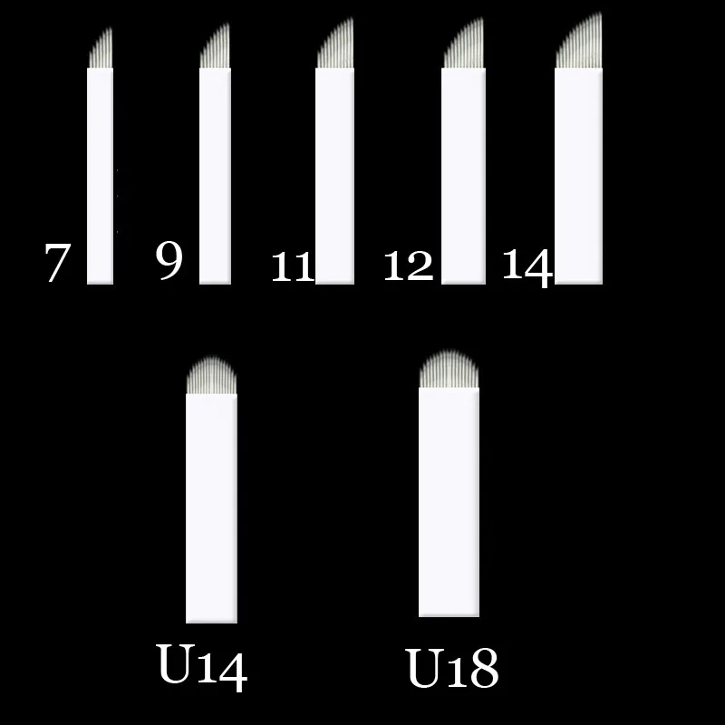 

Microblading 0.18 mm 7 9 11 12 14 U shape Permanent Makeup Eyebrow flex Tattoo Needles Blade For 3D lamina blade Agulhas Tebori