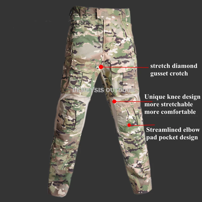 Тактическая Боевая одежда, костюмы, армейская военная форма с налокотниками и наколенниками, походная охотничья одежда, рубашки, брюки, костюмы ghillie