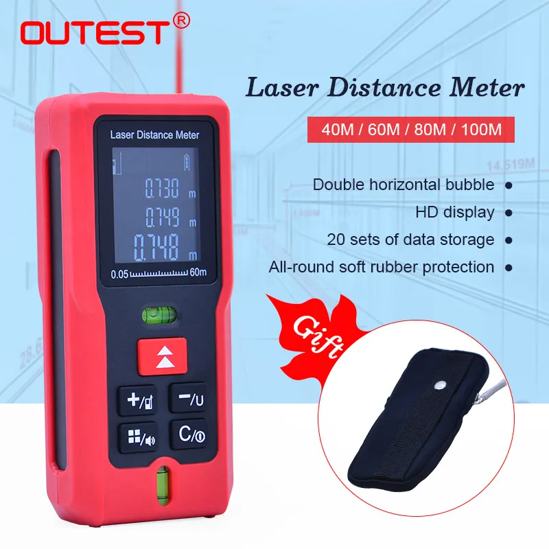 

OUTEST Range Meter Laser Mesure Tape Laser Rangefinder medidor laser Distance Meter Build Measure Device Ruler Test Tool