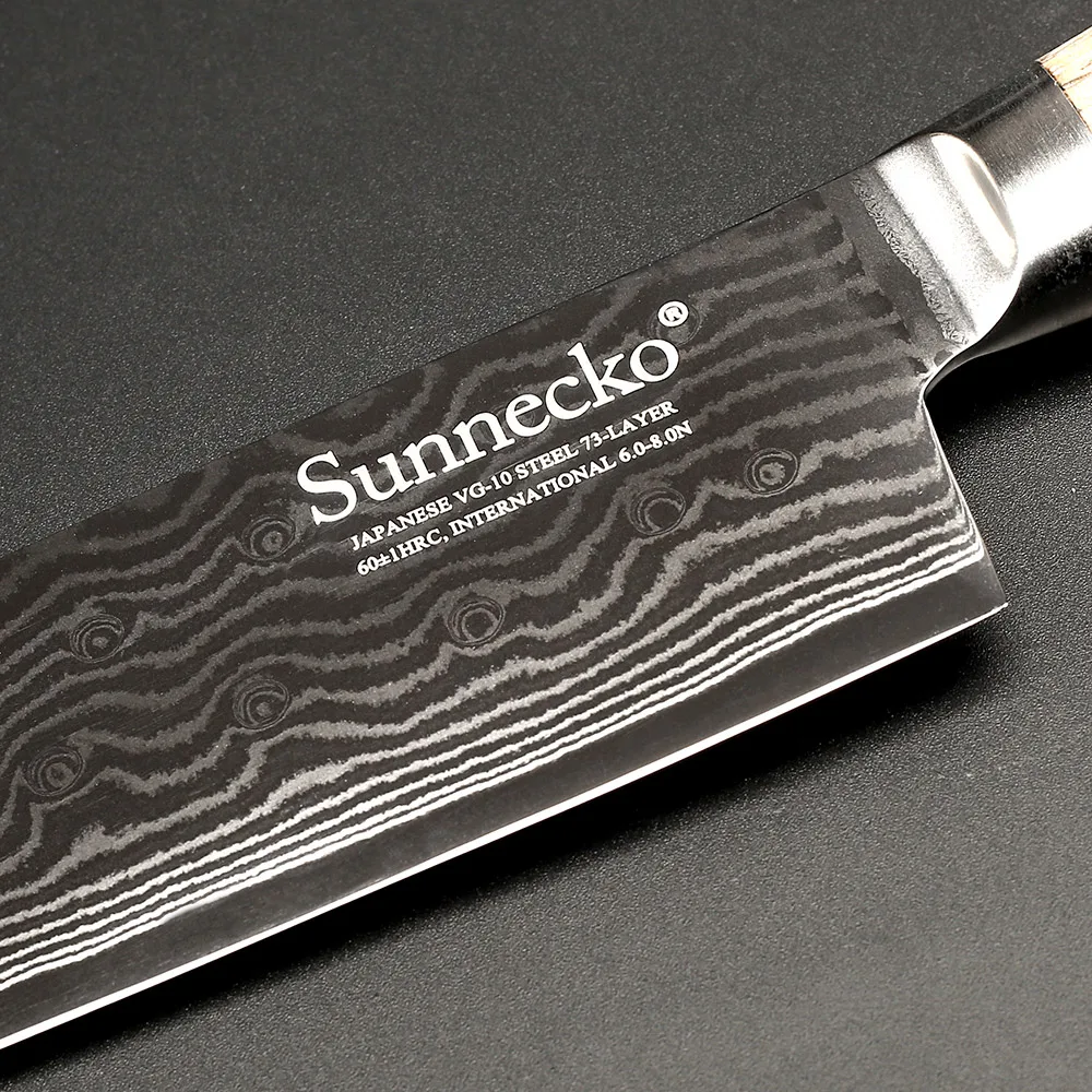 SUNNECKO 6 шт. набор кухонных ножей 73 слоя дамасской стали шеф-повара нож Santoku японский VG10 Core оригинальная деревянная ручка