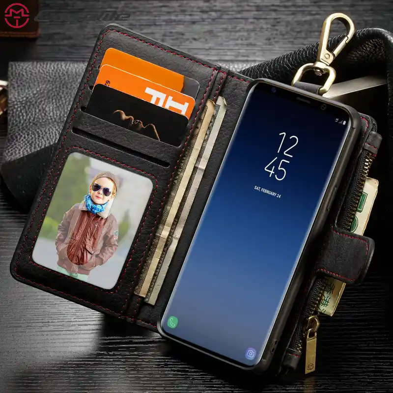 caseme samsung galaxy s9 plus detachable zipper leather wallet case caseme samsung galaxy s9 plus detachable zipper leather wallet case