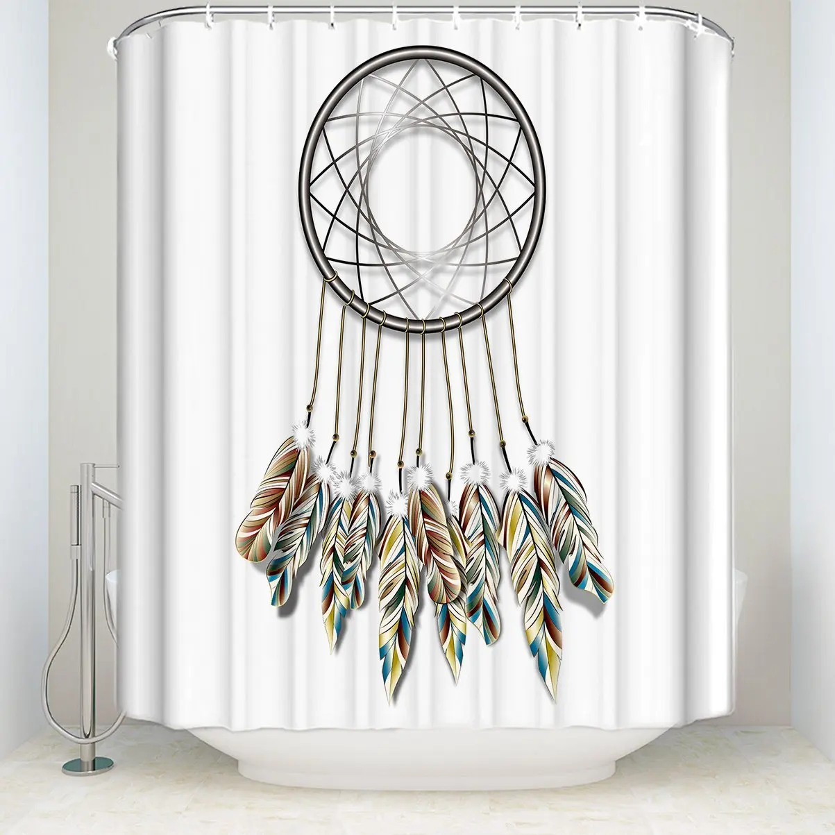 Dream Catcher Shower Curtain Sets White Bathroom Decor Accessories
