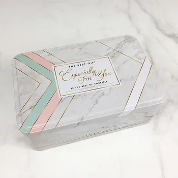 

Marble Flower Style Tin Metal Storage Box Candy Box Case Home Organizer Jewelry Container