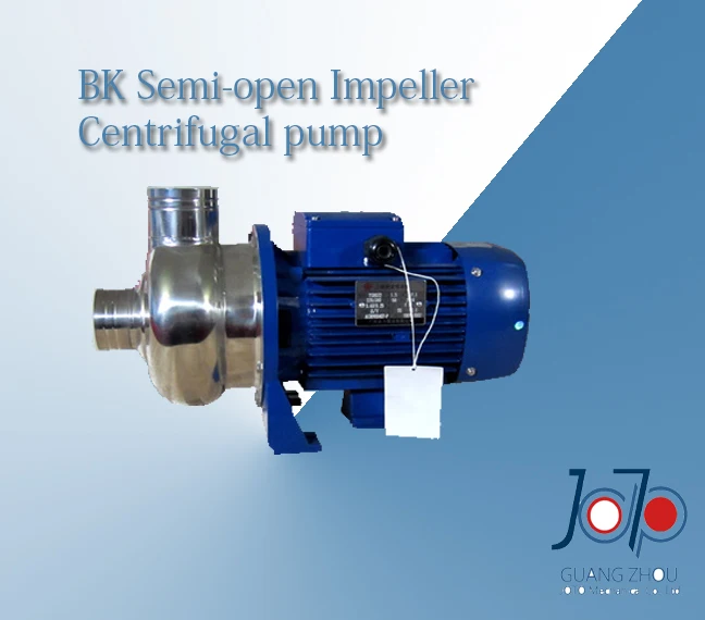 BK300D 220V 50Hz Single Phase Stainless Steel Centrifugal Pump For Transporting Soy Dregs Solid Impurities